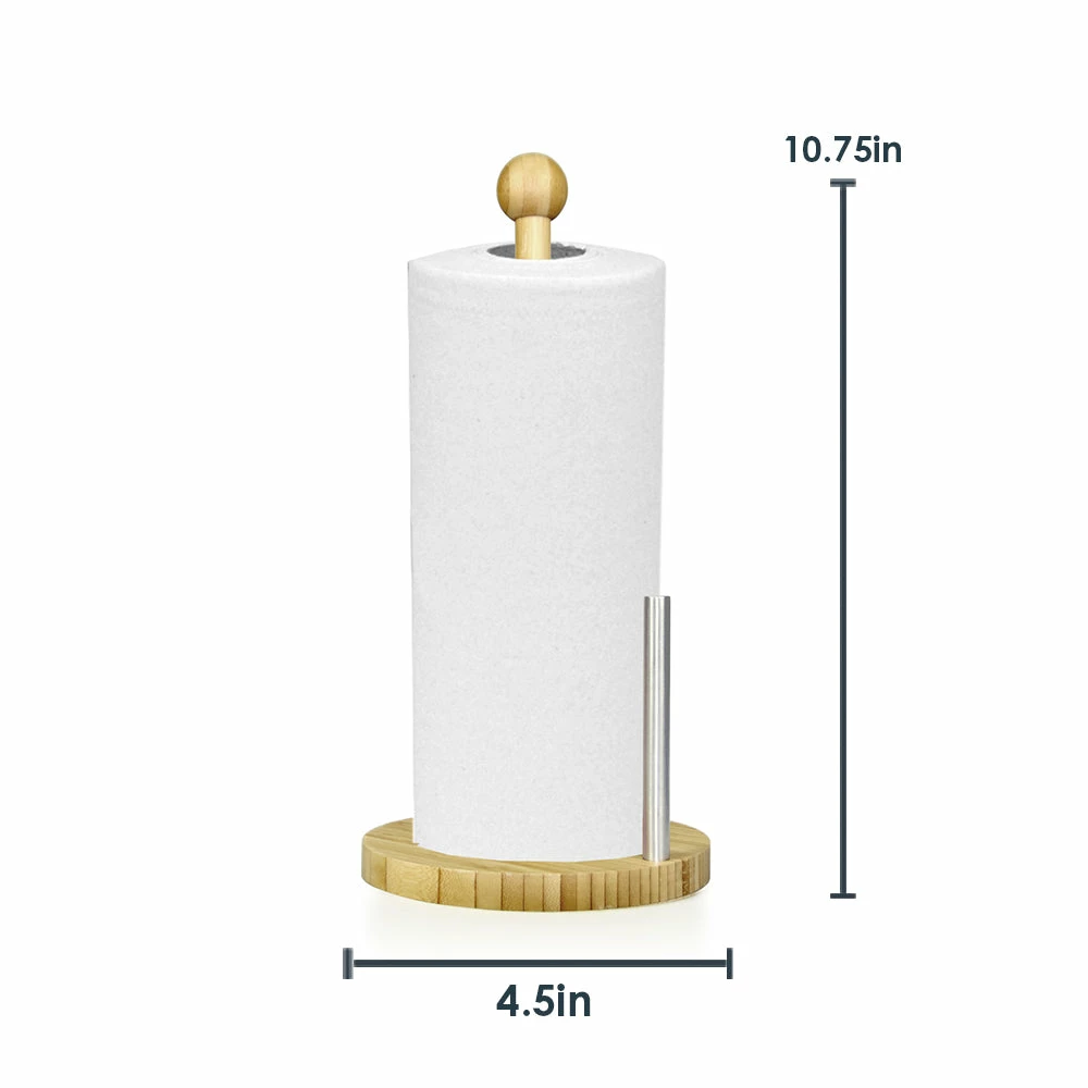 Brand new 🌟 Home Basics Bamboo Paper Towel Holder with Steel Dispensing Side Bar 🌟 6 Brand new 🌟 Home Basics Bamboo Paper Towel Holder with Steel Dispensing Side Bar 🌟 - Image 4