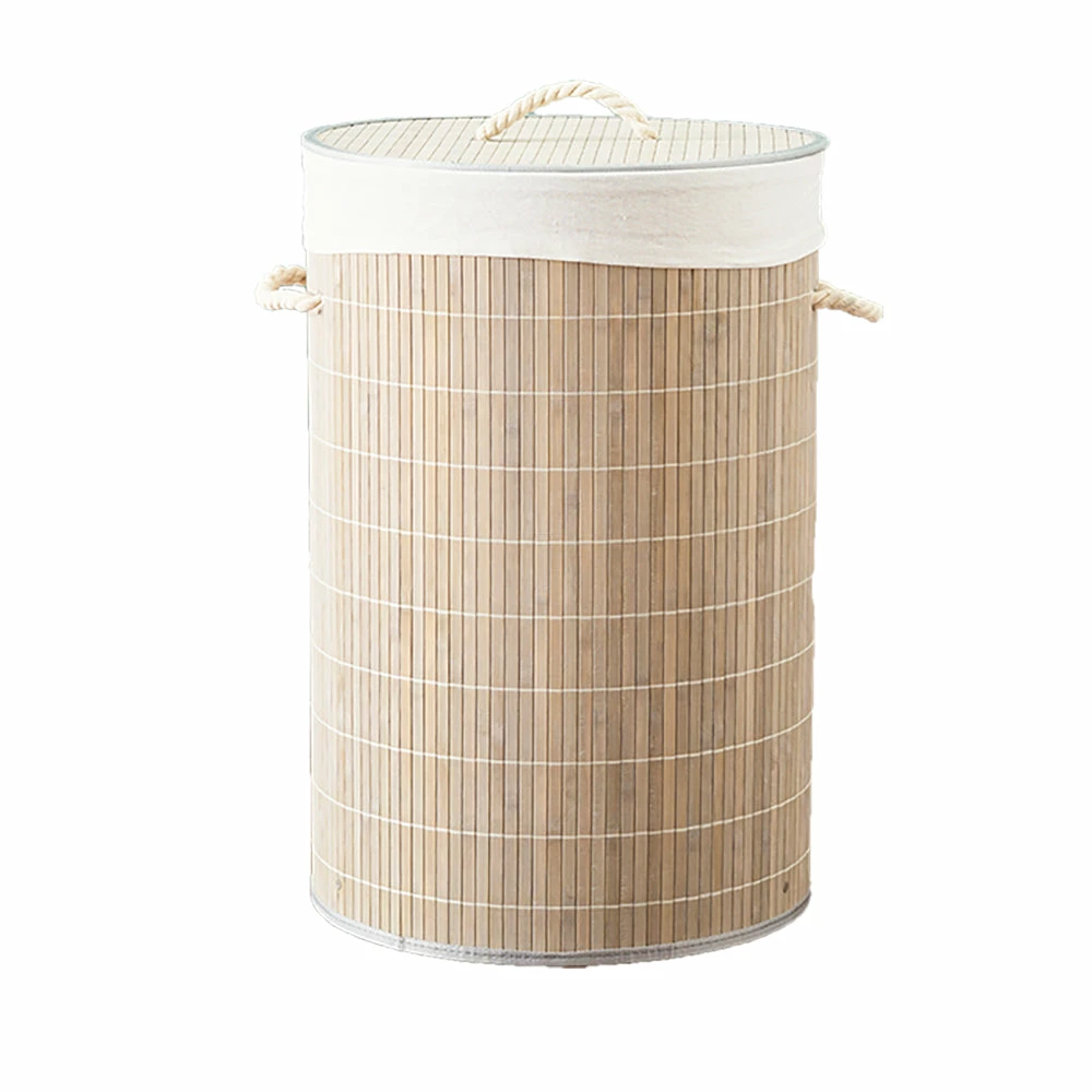 Discount 👍 Home Basics Round Bamboo Hamper, Grey 😍 3 Discount 👍 Home Basics Round Bamboo Hamper, Grey 😍