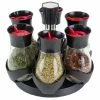 Promo 🧨 Home Basics Contemporary Gourmet Revolving 6-Jar Spice Rack, Black 👍