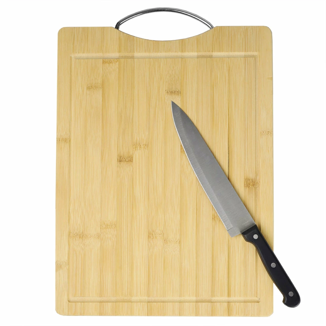 Best Sale ๐ Home Basics 12" x 16" Bamboo Cutting Board with Juice Groove and Stainless Steel Handle ๐ฅ 6 Best Sale ๐ Home Basics 12" x 16" Bamboo Cutting Board with Juice Groove and Stainless Steel Handle ๐ฅ - Image 4