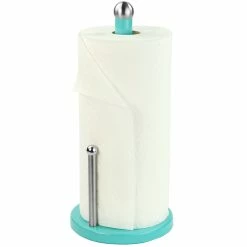 Cheap 🎁 Home Basics Powder 🧥 Coated Steel Paper Towel Holder, Turquoise 🌟
