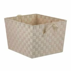 Best reviews of 🥰 Home Basics X-Large Polyester Woven Strap Open Bin, Ivory 🥰