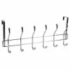 Hot Sale 🛒 Home Basics Chrome Plated Steel Over the Door 6-Hook Hanging Rack ⭐