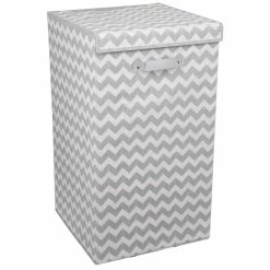 Coupon 🌟 Home Basics Chevron Laundry Hamper,Grey ✔️