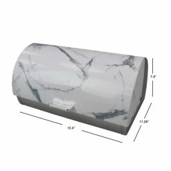 Buy ⭐ Home Basics Marble Like Roll Top Lid Steel Bread Box, White 🌟 -Home Basics Sales 0f26ca4aa03547f1922e210dacbf689f 1080x