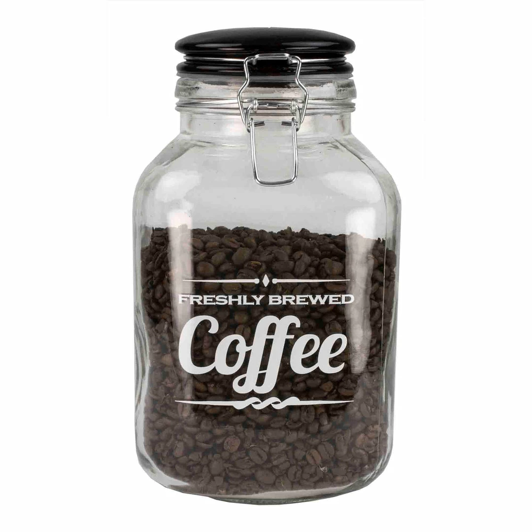 Wholesale 🔔 Home Basics Freshly Brewed Coffee 102.4 oz. Glass Jar with Ceramic Flip Lid Top, Black 👍 3 Wholesale 🔔 Home Basics Freshly Brewed Coffee 102.4 oz. Glass Jar with Ceramic Flip Lid Top, Black 👍