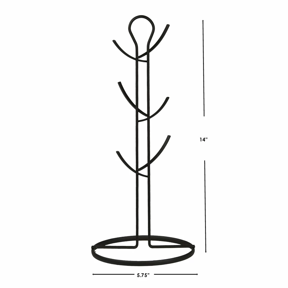 Discount ๐ Home Basics Wire Collection 6 Hook Mug Tree, Black ๐ 6 Discount ๐ Home Basics Wire Collection 6 Hook Mug Tree, Black ๐ - Image 4