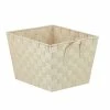 Deals ✔️ Home Basics Woven Strap Open Bin, Ivory 💯