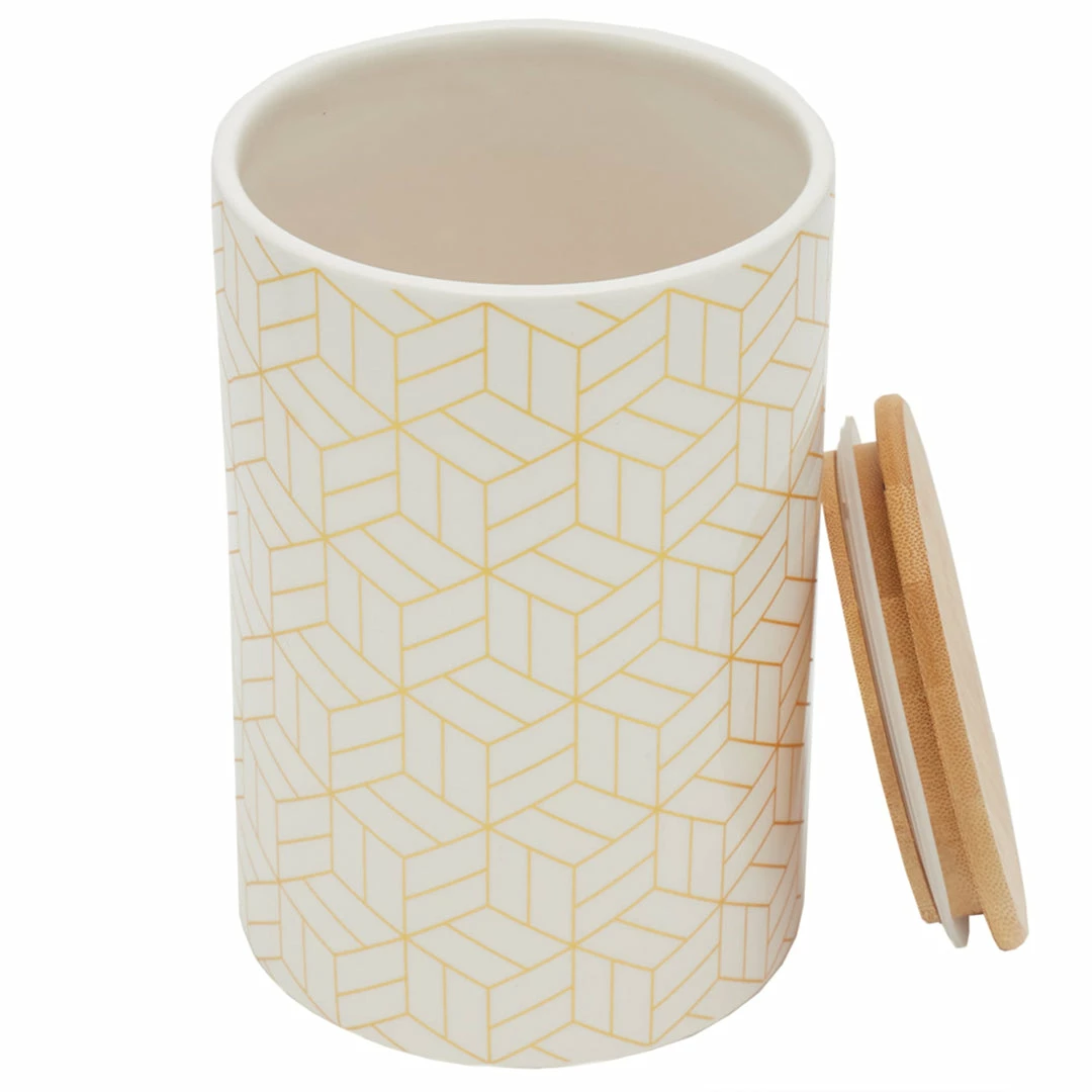 Deals ❤️ Home Basics Cubix X-Large Ceramic Canister with Bamboo Top ✔️ 4 Deals ❤️ Home Basics Cubix X-Large Ceramic Canister with Bamboo Top ✔️ - Image 2