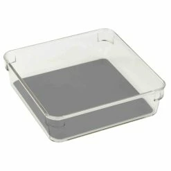 Hot Sale 😍 Home Basics 6" x 6" x 2" Plastic Drawer Organizer with Rubber Liner 👏
