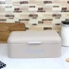 Outlet ❤️ Home Basics Metal Bread Box, Stone 🎁