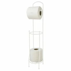 Best Sale ๐ Home Basics Free-Standing Vinyl ๐งฅ Coated Steel Dispensing Toilet Paper Holder, White โญ