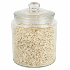 Hot Sale 💯 Home Basics Renaissance Collection Small 1 Lt Glass Jar with Easy Grab Knob Handles, Clear 💯