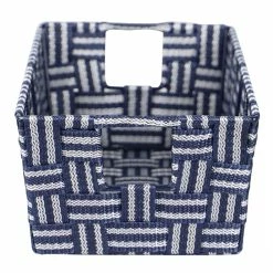 Hot Sale 🎉 Home Basics Stripe Small Woven Strap Open Bin, Blue 😀 -Home Basics Sales 11bf361041714c4f95063df21bcc644d 1080x