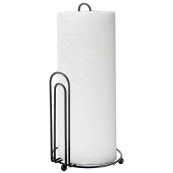 Cheapest 🧨 Home Basics Double Wire Free Standing Paper Towel Holder, Black 🎁