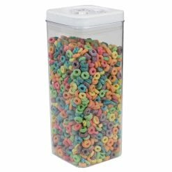 Discount 😉 Home Basics 3.1 Liter Twist 'N Lock Air-Tight Square Plastic Canister, White 💯