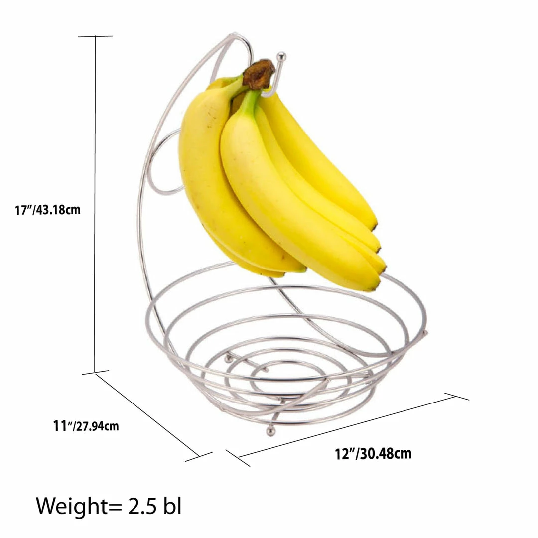 Wholesale โค๏ธ Home Basics Satin Nickel Fruit Bowl with Banana Tree ๐งจ 5 Wholesale โค๏ธ Home Basics Satin Nickel Fruit Bowl with Banana Tree ๐งจ - Image 3