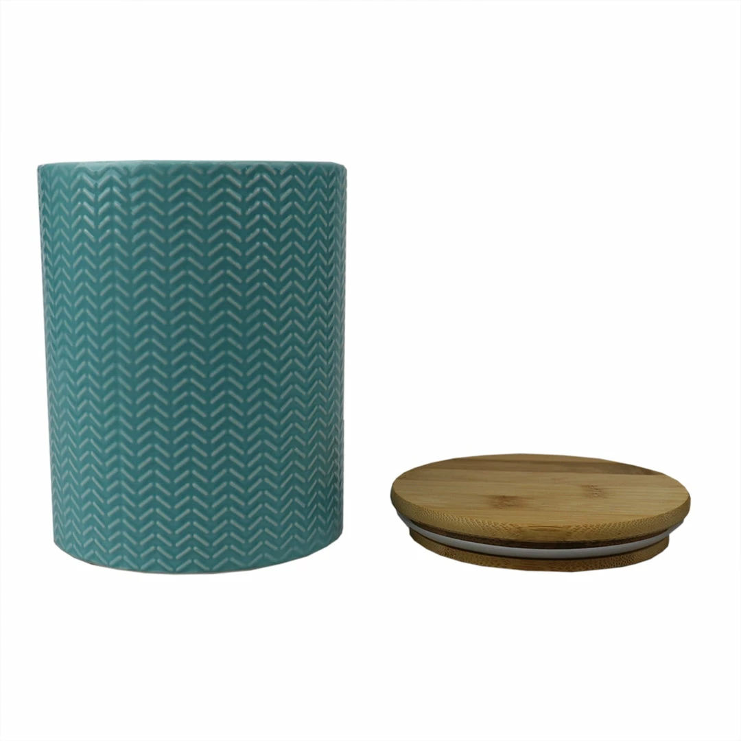 Deals ๐คฉ Home Basics Wave Medium Ceramic Canister, Turquoise ๐ 6 Deals ๐คฉ Home Basics Wave Medium Ceramic Canister, Turquoise ๐ - Image 4