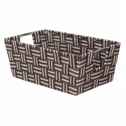 Best deal 😉 Home Basics Stripe Woven Strap Small Storage Bin, Brown ✨