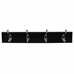 Budget 🥰 Home Basics 4 Double Hook Wall Mounted Hanging Rack, Black 🎁