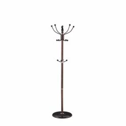 Hot Sale ✔️ Home Basics 16 Hook Free Standing 🧥 Coat Rack with Sandstone Base, Brown 👍