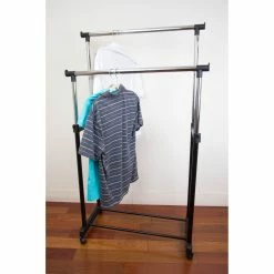 New ✨ Home Basics Chrome Plated Steel Double Garment Rack, Black 😀 -Home Basics Sales 1d8c92f68a9a4b6390c34f2e5df4fb31 1080x