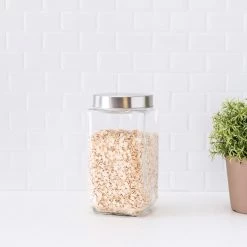 Hot Sale 🌟 Home Basics 67 oz. Square Glass Canister with Brushed Stainless Steel Screw-on Lid Clear 🧨 -Home Basics Sales 1ede60eefe854dabbb4cd7c15c932f49 b80a11fd 004d 4d31 af38 50fc82f0fac5 1080x