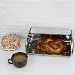 Brand new ✨ Home Basics Roll-Top Lid Stainless Steel Bread Box, Silver ❤️ -Home Basics Sales 1f03f077b9fc4c1cb6b98668aa57375e 1080x