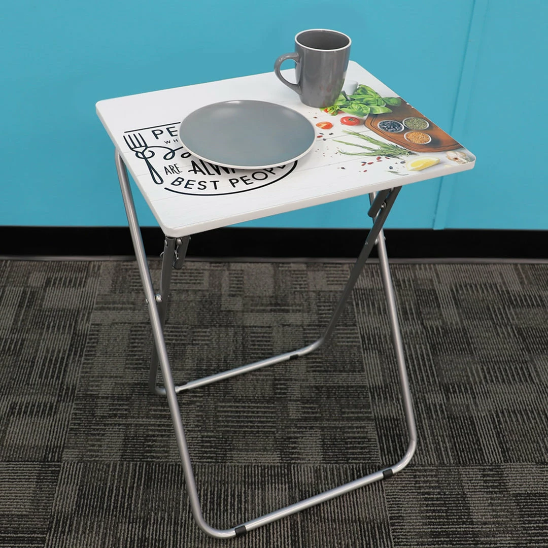 Wholesale ๐ Home Basics For the Love of Food Multi-Purpose Foldable TV Tray Table, White ๐ 4 Wholesale ๐ Home Basics For the Love of Food Multi-Purpose Foldable TV Tray Table, White ๐ - Image 2