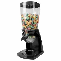 Best deal 😀 Home Basics 7.5 Oz. Capacity Plastic Single Canister Cereal Dispenser, Black 🧨