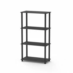 Coupon ⭐ Home Basics 4 Tier Storage Shelf, Grey 🌟