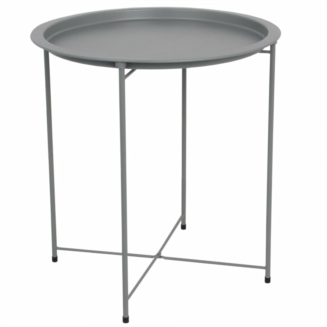 Promo ๐ Home Basics Foldable Round Multi-Purpose Side Accent Metal Table, Matte Grey โจ 3 Promo ๐ Home Basics Foldable Round Multi-Purpose Side Accent Metal Table, Matte Grey โจ