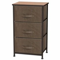 Discount 🎁 Home Basics 3 Drawer Storage Organizer, Brown 👍