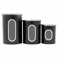 Hot Sale 🥰 Home Basics 3 Piece Stainless Steel Top Canisters with Windows, Black 🎉 -Home Basics Sales 2838c84ad1054bc0ab3bcf26d1bd20a3 1080x