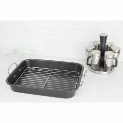 Wholesale ⭐ Home Basics Roast Pan with Grill Rack, Grey 👏 -Home Basics Sales 2a02469b714f448eb3f185565c7a9b2f 1080x