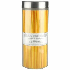 Top 10 ๐ Home Basics X-Large 67oz. Round Glass Canister with Air-Tight Stainless Steel Twist Top Lid, Clear ๐
