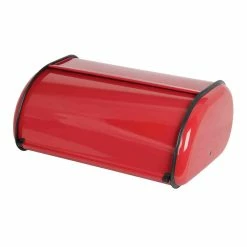 Cheap 🎁 Home Basics Roll -Top Lid Steel Bread Box, Red 👏
