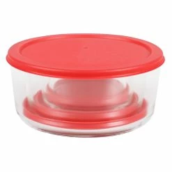 Deals 👏 Home Basics Round 8 oz. Borosilicate Glass Food Storage Container with Red Lid 👏 -Home Basics Sales 2d29cea2ed034db8818e33918ac11c86 1080x