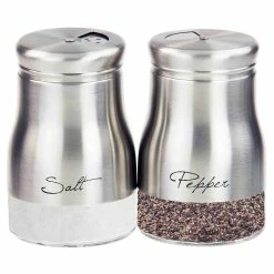 Budget 🤩 Home Basics 5 oz. Salt and Pepper Set with See-Through Glass Base, Silver 💯