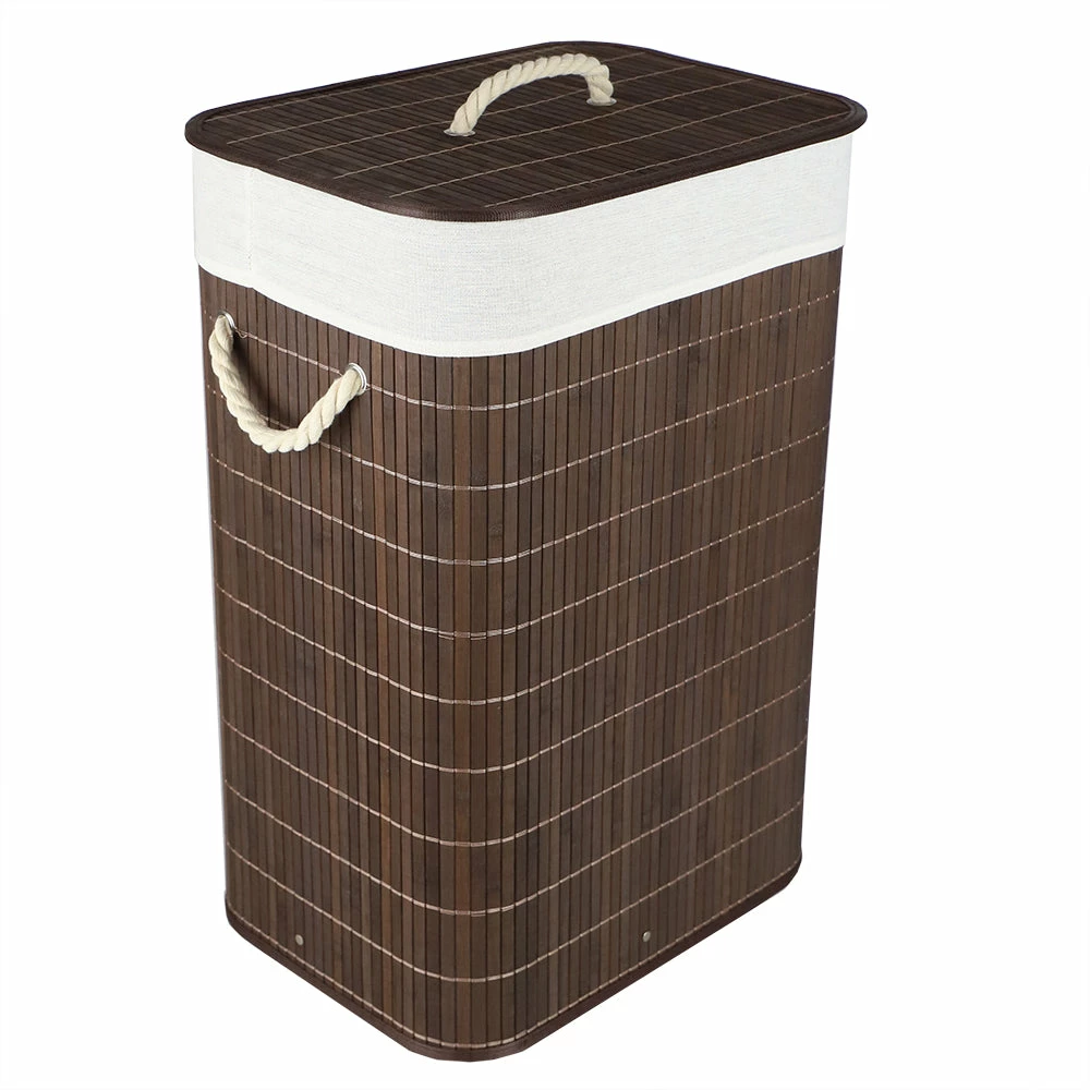 Buy β Home Basics Rectangular Bamboo Hamper, Brown π 4 Buy β Home Basics Rectangular Bamboo Hamper, Brown π - Image 2