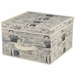 Brand new ✔️ Home Basics Paris Collection Non-Woven Storage Box, Natural 💯