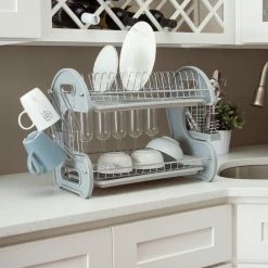 Discount 🎉 Home Basics S Shape 2 Tier Dish Drainer, Grey 🥰 -Home Basics Sales 30a65f883c104b15a880f35f2e70f666 1080x