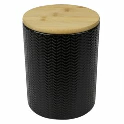 Budget 🔔 Home Basics Wave Medium Ceramic Canister, Black ✨ -Home Basics Sales 30b03131e24c4125b0da48c940489fd9 1080x