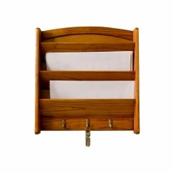 Buy ✨ Home Basics 3 Tier Pine Letter Rack with Key Hooks ⌛