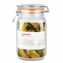 Cheapest 😍 Home Basics 47 oz. Glass Pickling Jar with Wire Bail Lid and Rubber Seal Gasket ⌛