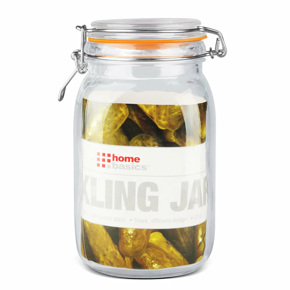 Cheapest 😍 Home Basics 47 oz. Glass Pickling Jar with Wire Bail Lid and Rubber Seal Gasket ⌛ 3 Cheapest 😍 Home Basics 47 oz. Glass Pickling Jar with Wire Bail Lid and Rubber Seal Gasket ⌛