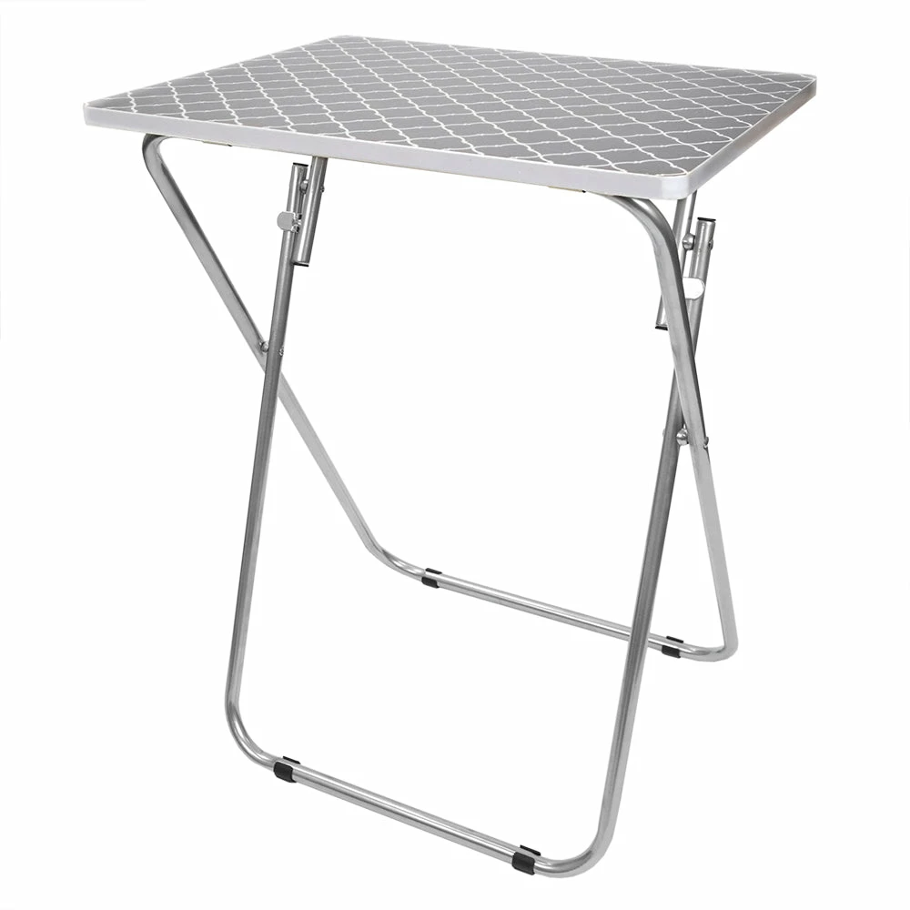 Hot Sale ๐ Home Basics Lattice Multi-Purpose Foldable Table, Grey/White โจ 4 Hot Sale ๐ Home Basics Lattice Multi-Purpose Foldable Table, Grey/White โจ - Image 2