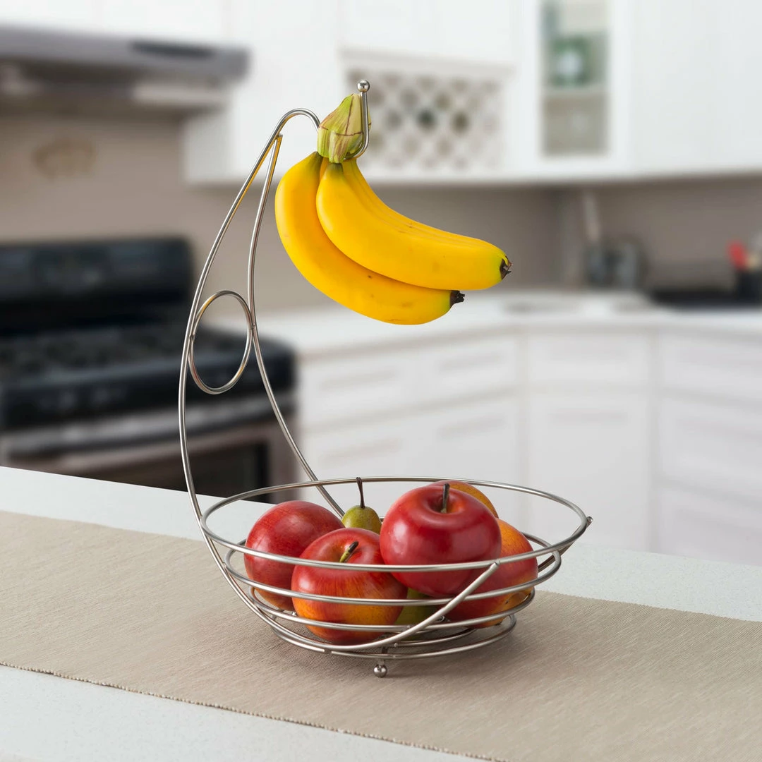 Wholesale โค๏ธ Home Basics Satin Nickel Fruit Bowl with Banana Tree ๐งจ 4 Wholesale โค๏ธ Home Basics Satin Nickel Fruit Bowl with Banana Tree ๐งจ - Image 2