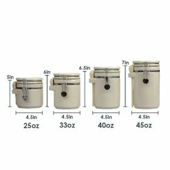 Outlet ❤️ Home Basics 4 Piece Ceramic Canisters with Easy Open Air-Tight Clamp Top Lid and Wooden Spoons, Beige 😉 -Home Basics Sales 3aac8a9cabe34de386defa28edc911eb 4ec0ff68 6928 4f20 8693 2940c7f7b6ca 1080x