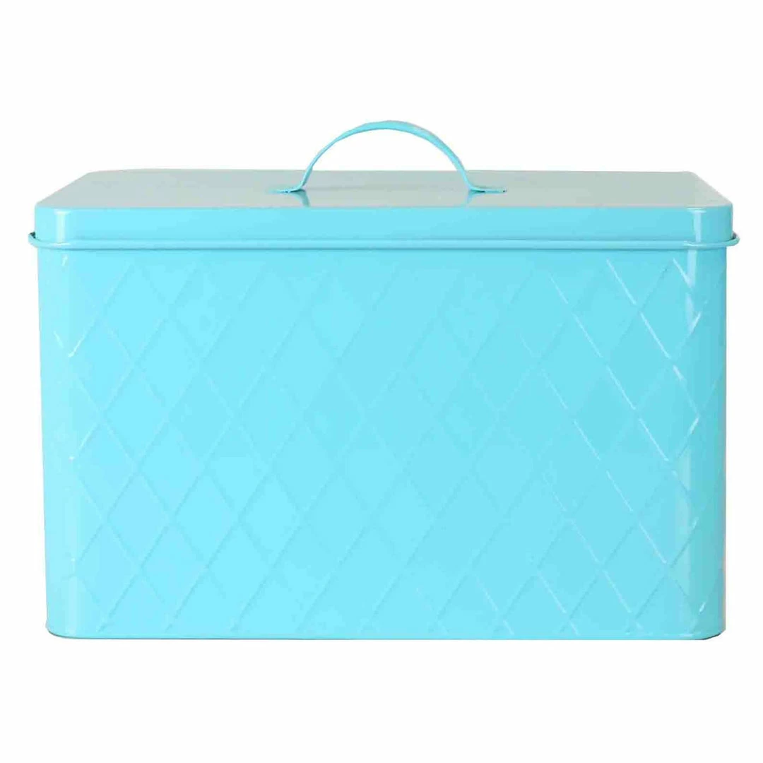 New ๐ Home Basics Tin Bread Box, Turquoise ๐ 3 New ๐ Home Basics Tin Bread Box, Turquoise ๐